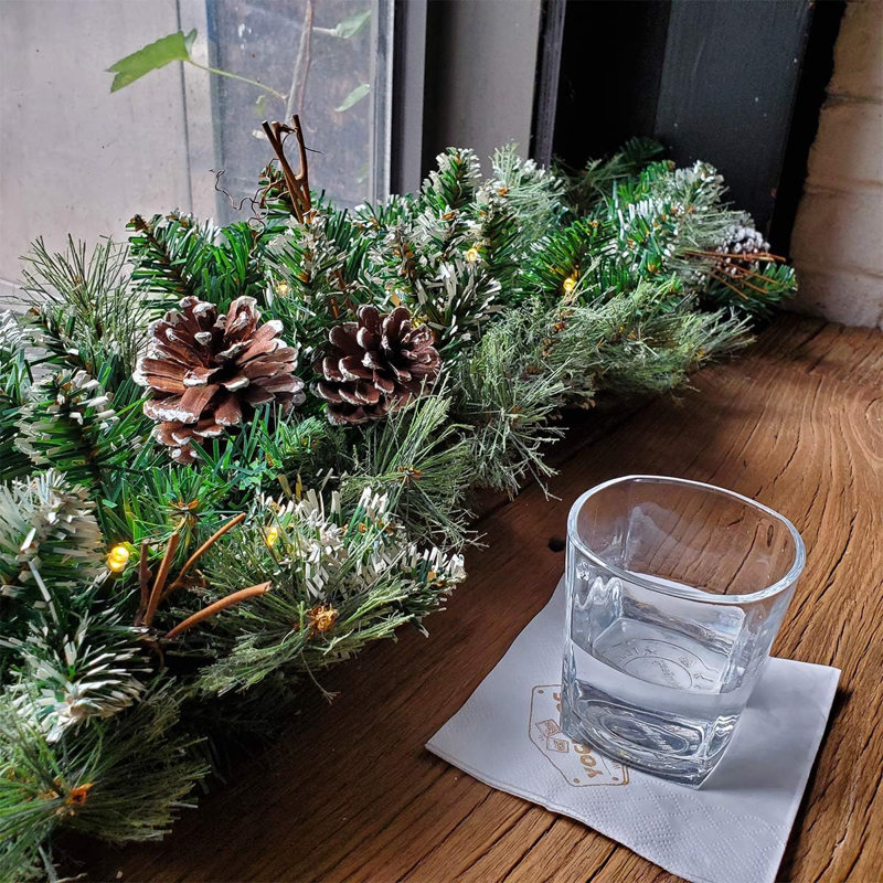Battery operated garland outdoor top